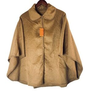 CAMARGO Alpaca Wool Cape Cloak in Tan Camel - NWT